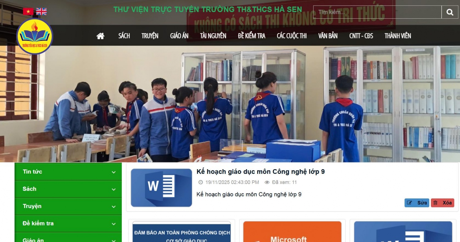 Hướng dẫn đưa dữ liệu lên Trang thư viện trực tuyến Trường TH&THCS Hà Sen